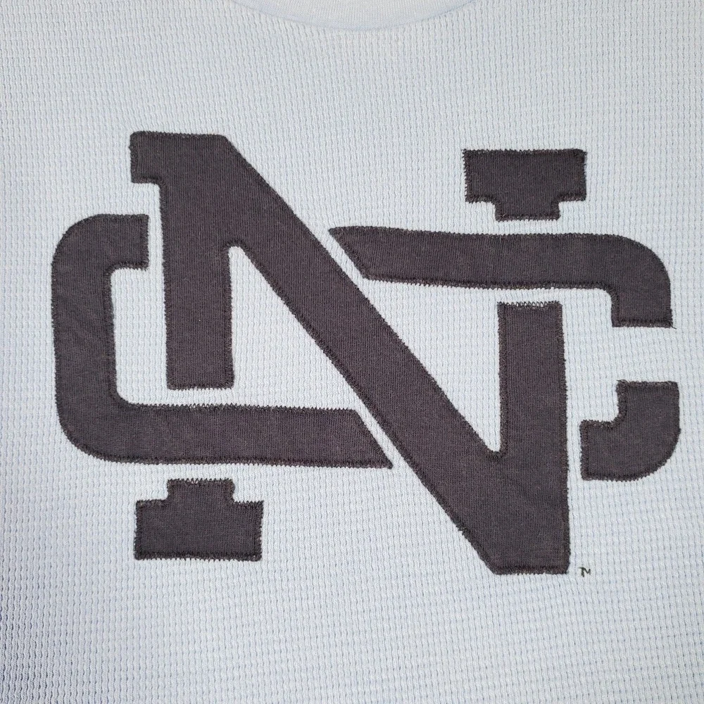 North Carolina Tar Heels Nike Shirt Mens XXL Blue Logo Thermal‎ Waffle Knit Y2K